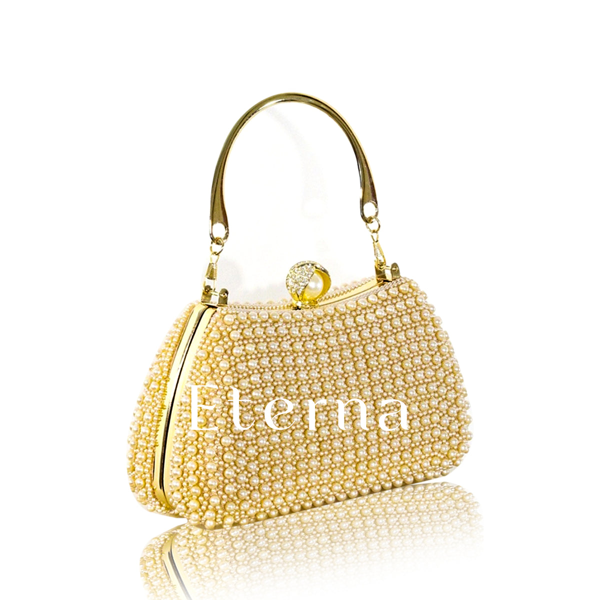 CAR514 — carteira pérola, dourado