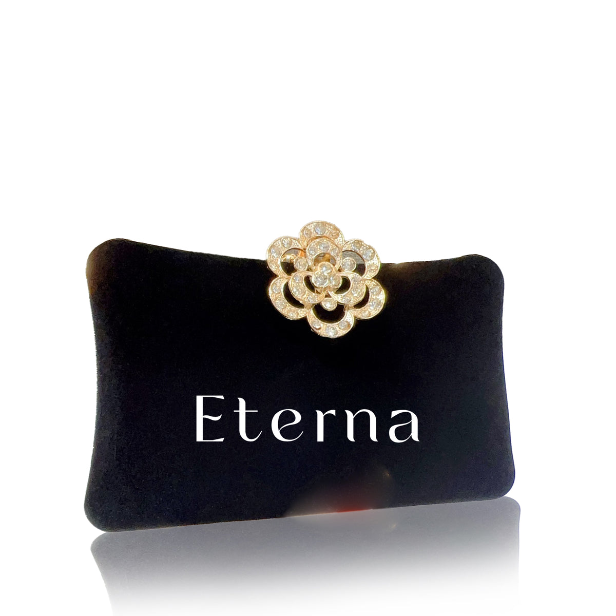 CAR580 — carteira flor, preto